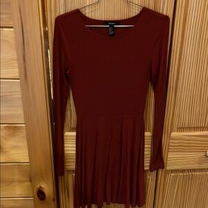 Forever 21 Rust Long Sleeve Dress